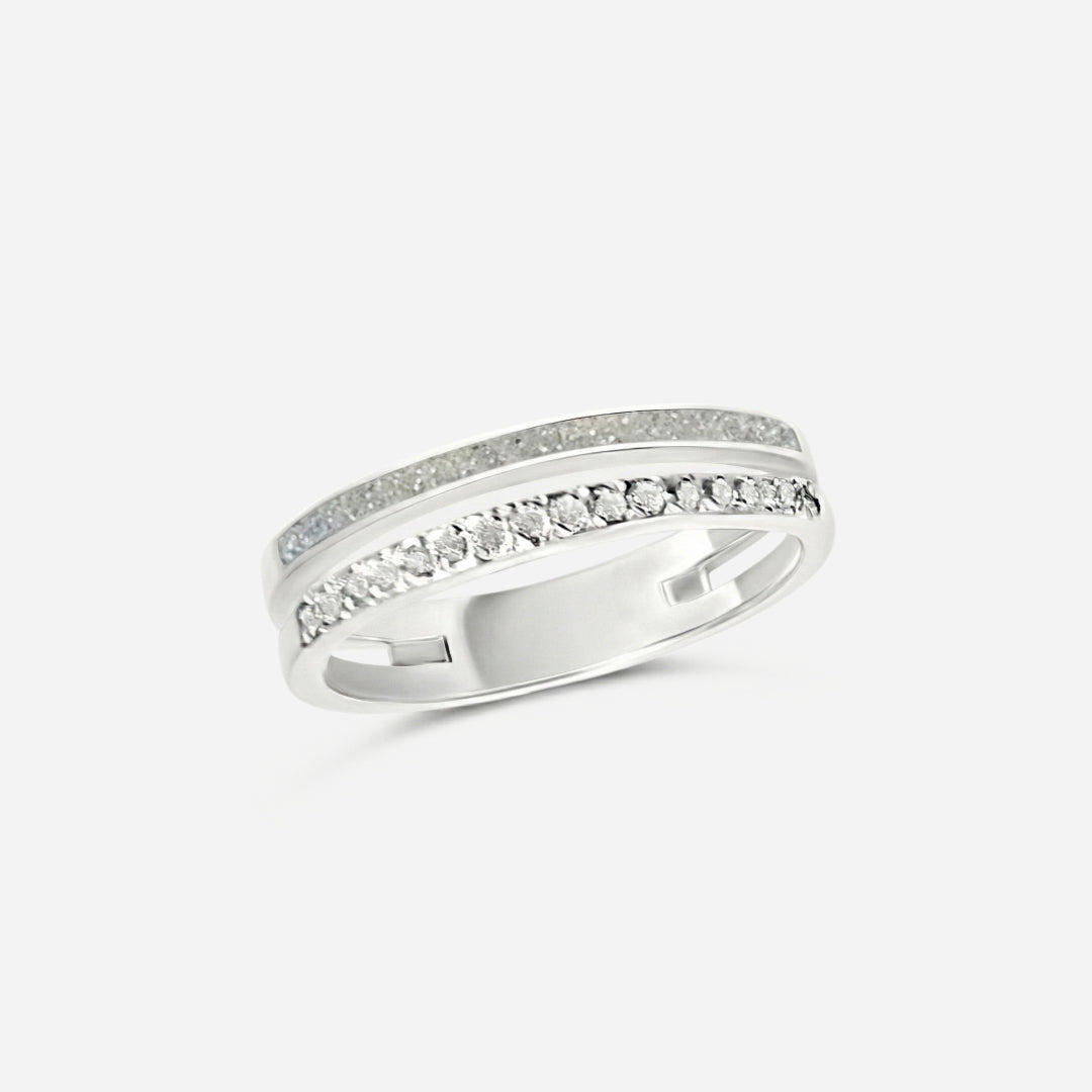 Alianza doble aro con circonitas de cenizas