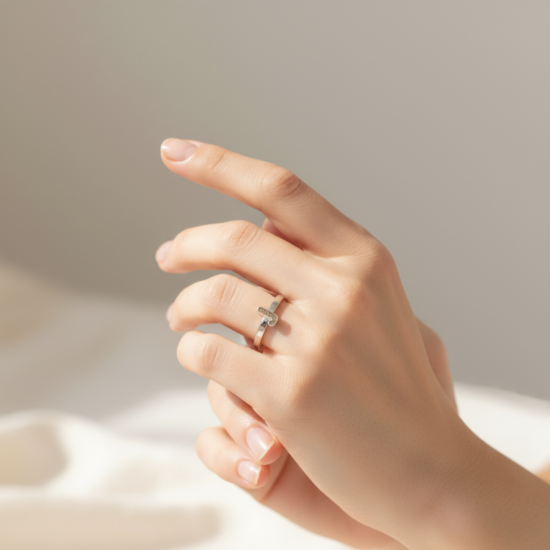 Anillo inicial en plata de ley de cenizas