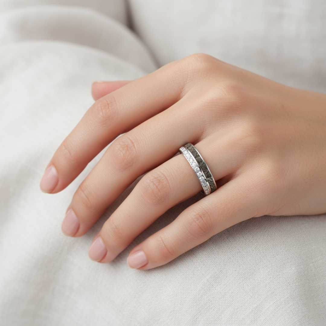 Anillo alianza luz de cenizas