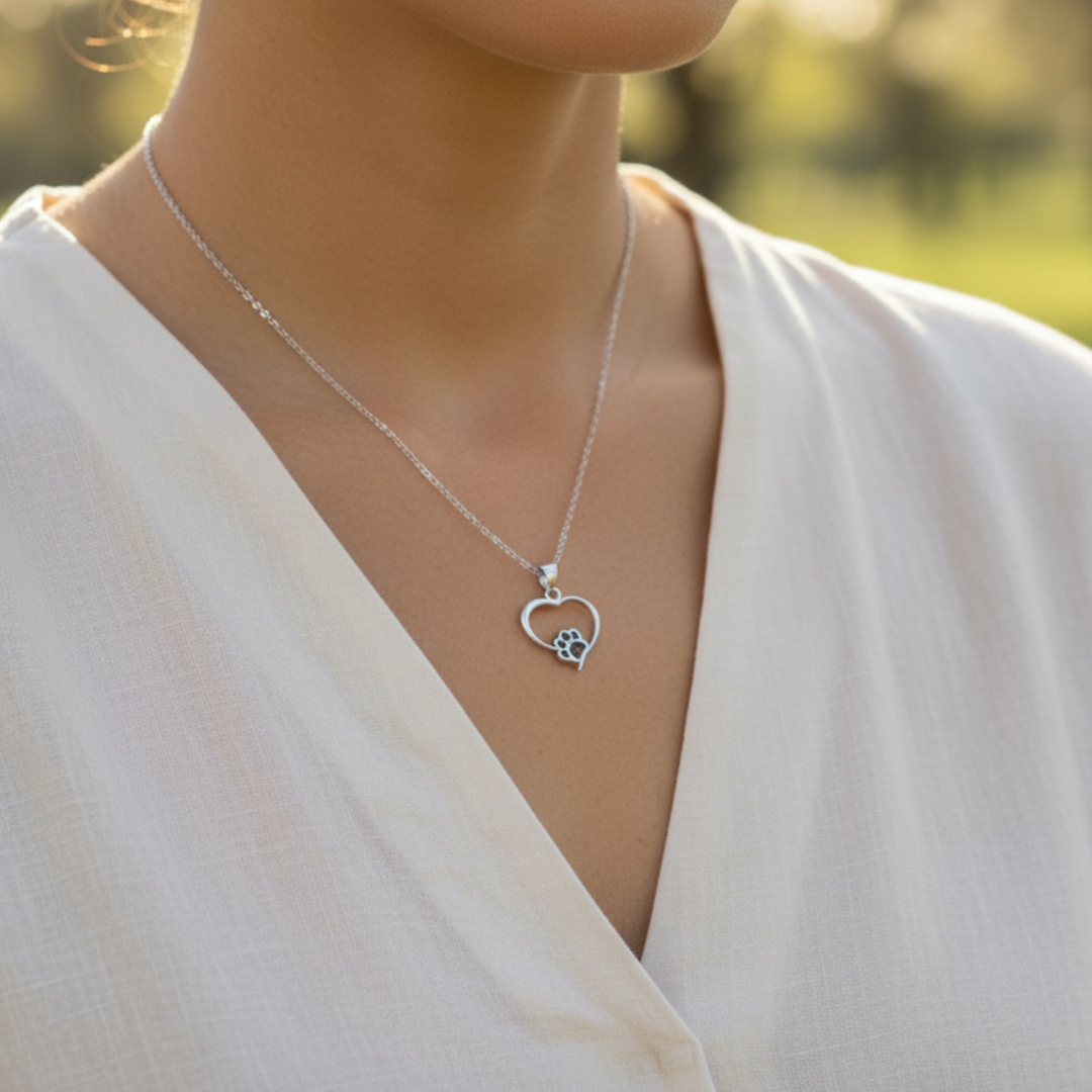 Colgante corazón con huella de cenizas