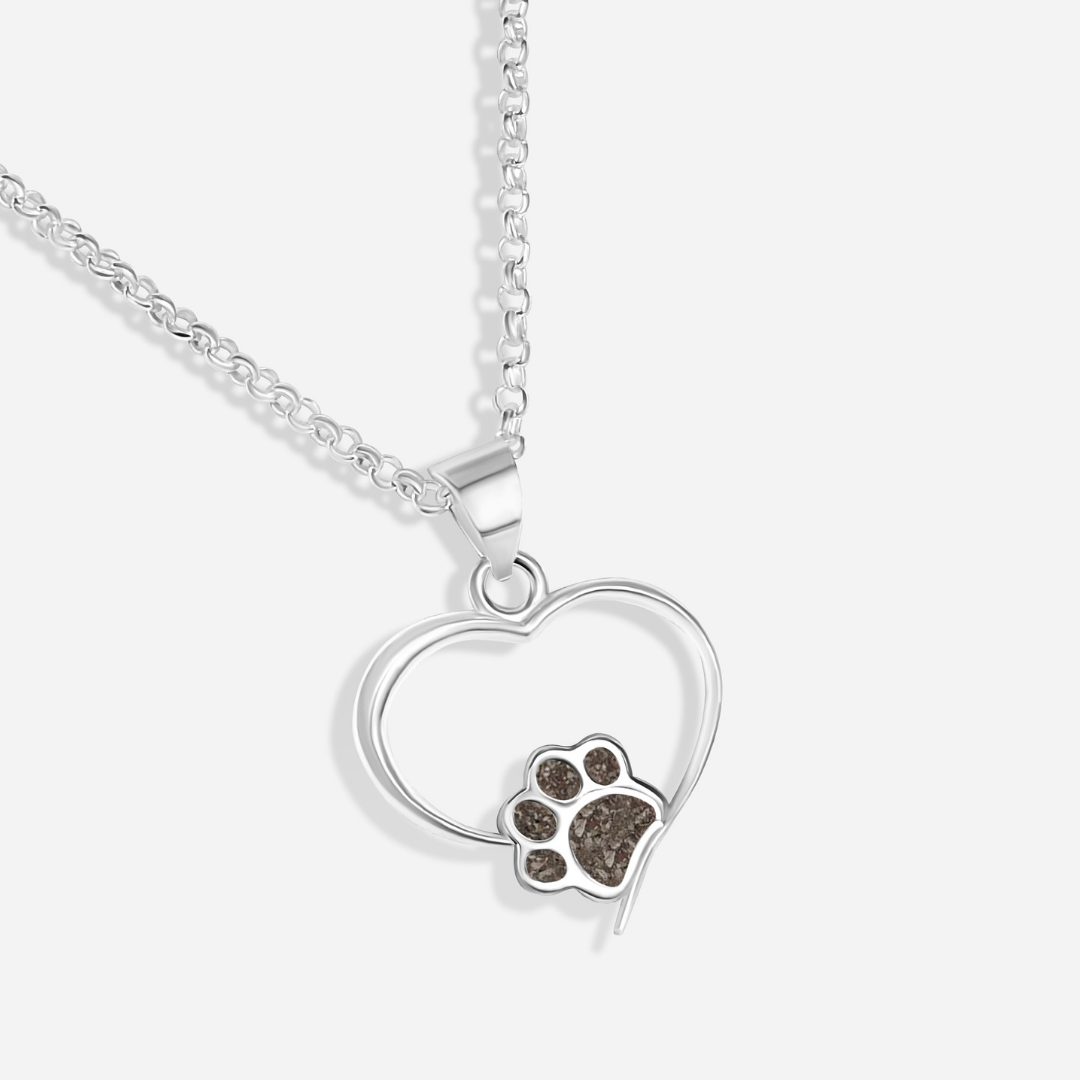 Colgante corazón con huella de cenizas