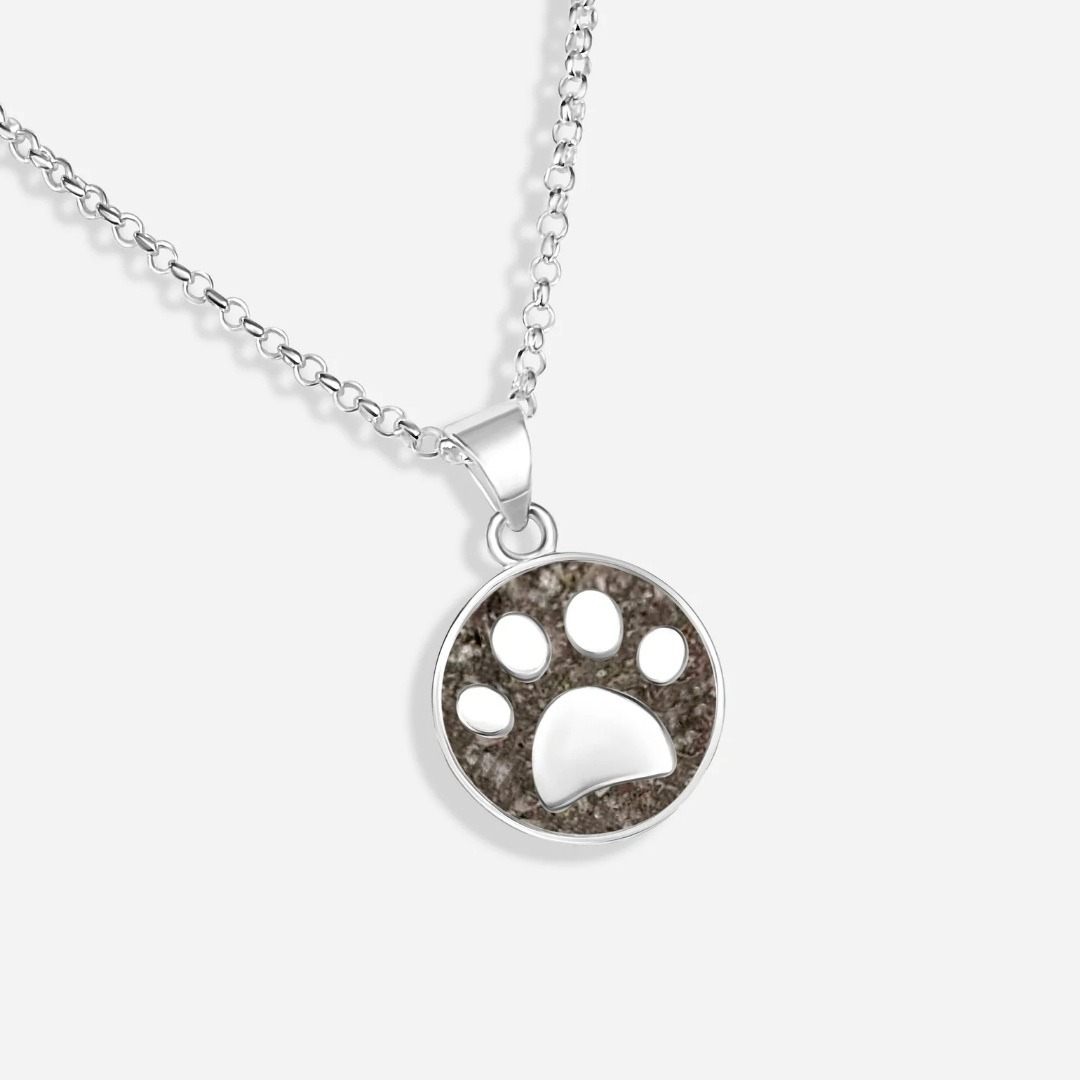 Colgante círculo de cenizas con huella