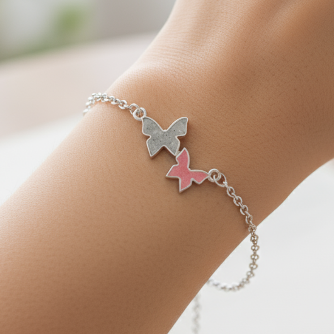 Pulsera mariposas de cenizas