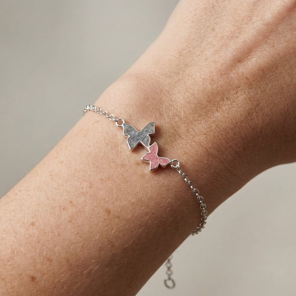 Pulsera mariposas de cenizas